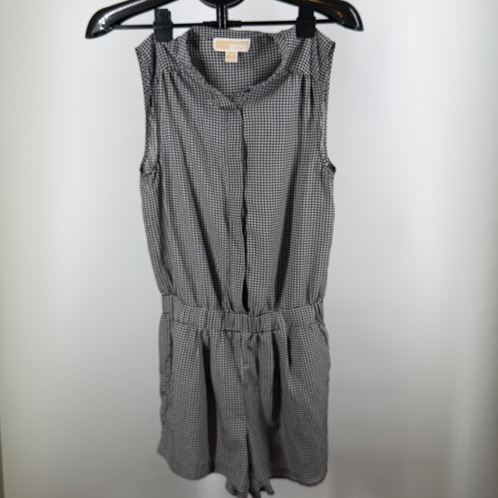 Michael‎ Michael Kors Houndstooth Romper Sleeveless Black White S